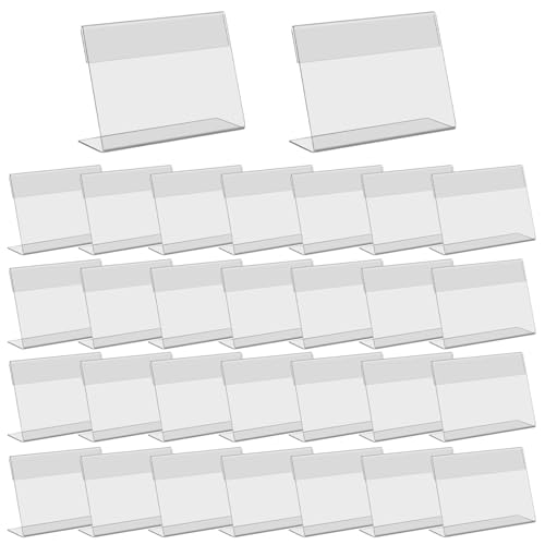 30pcs Clear Acryl L-förmige Schildhalter 3, 5x2, 4 Zoll Mini-Plastik-Display-Ständer für Einzelhandel, Lebensmitteletiketten, Party-Buffet-Namenskarten, Schreibtischorganisation 30pcs Clear Acryl L-förmige Schildhalter 3, 5x2, 4 Zoll Mini-Plastik-Display-Ständer für Einzelhandel, Lebensmitteletiketten, Party-Buffet-Namenskarten, Schreibtischorganisation von Hbbgdiy