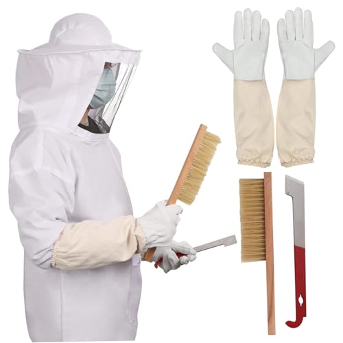 Bienenzuchtanzug mit atmungsaktierbarer Bienenjacke, abnehmbarer Schleierhut, Handschuhen, Pinsel und Messer, professioneller Bienenanzug für Männer und Frauen Bienenzuchtanzug mit atmungsaktierbarer Bienenjacke, abnehmbarer Schleierhut, Handschuhen, Pinsel und Messer, professioneller Bienenanzug für Männer und Frauen von Hbbgdiy