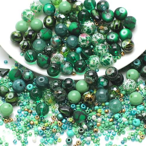 Grüne Perlen Bulk 8 mm runde Glasperlen für Schmuck machen dekoratives DIY -Armband Crafts Accessoires 2 Set Ohrring Haar Flechtperle Grüne Perlen Bulk 8 mm runde Glasperlen für Schmuck machen dekoratives DIY -Armband Crafts Accessoires 2 Set Ohrring Haar Flechtperle von Hbbgdiy