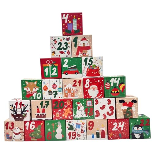 Hbbgdiy 24pcs Advent Kalender Box 3 Zoll 24 Tage Kraft Papier DIY Countdown -Kalender 2025 Leere Adventskästen, um Sich für Weihnachtsfeier, Dekorationen zu füllen Hbbgdiy 24pcs Advent Kalender Box 3 Zoll 24 Tage Kraft Papier DIY Countdown -Kalender 2025 Leere Adventskästen, um Sich für Weihnachtsfeier, Dekorationen zu füllen von Hbbgdiy