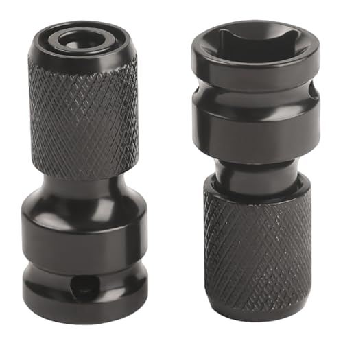 Hbbgdiy 2pcs 1/4 ″ Antriebsbithalter und Schnellrollen-Chuck-Adapter, Roll-Roll-Rollmuster Chrom-Vanadium-Stahlbithalter für elektrische Bohrer und Treibersätze von Hbbgdiy
