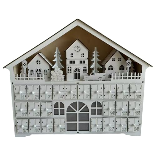 Hbbgdiy Weihnachts -Countdown -Kalender -Holz -Adventskalender mit 24 Schubladen und LED -Licht, hausgeformte Weihnachtsdekoration für Ferienheimdekoration Hbbgdiy Weihnachts -Countdown -Kalender -Holz -Adventskalender mit 24 Schubladen und LED -Licht, hausgeformte Weihnachtsdekoration für Ferienheimdekoration von Hbbgdiy