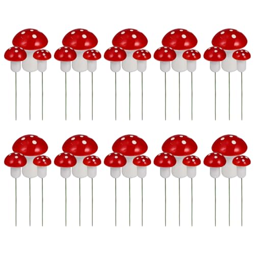 Pilzkuchendekorationen, 30pcs 3 Größen Mini Cupcake Toppers Mini Cupcake Toppers, Pilzgeburtstagdekorationen, Pilze, Dekoration von Hbbgdiy