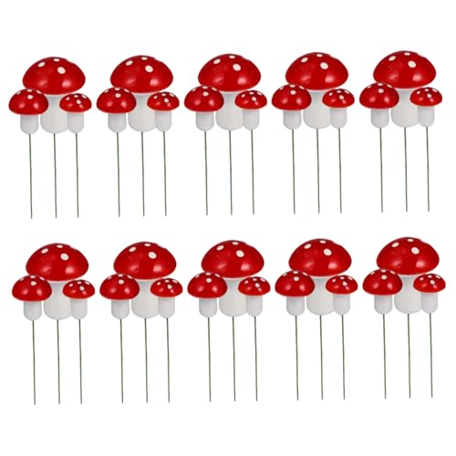 Pilzkuchendekorationen, 30pcs 3 Größen Mini Cupcake Toppers für Geburtstag Babyparty Party Mikrolandschaftsdekoration von Hbbgdiy