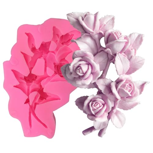 Rosenform, 3D Rose Silikonform, hitzebeständige leicht zu reinigende Blumenform Silikon für Kerzenseife Kuchenschokoladenschmuck Rosenform, 3D Rose Silikonform, hitzebeständige leicht zu reinigende Blumenform Silikon für Kerzenseife Kuchenschokoladenschmuck von Hbbgdiy