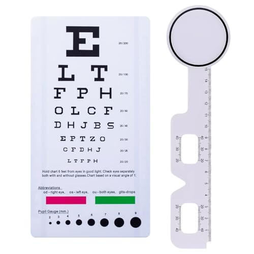 Snellen Eye Diagramm 2 Stück Set mit Eye Occluder for Exams Vision Test Wall -Diagramm für die Klinik für medizinische Büroschule und Optometriepraxis von Hbbgdiy