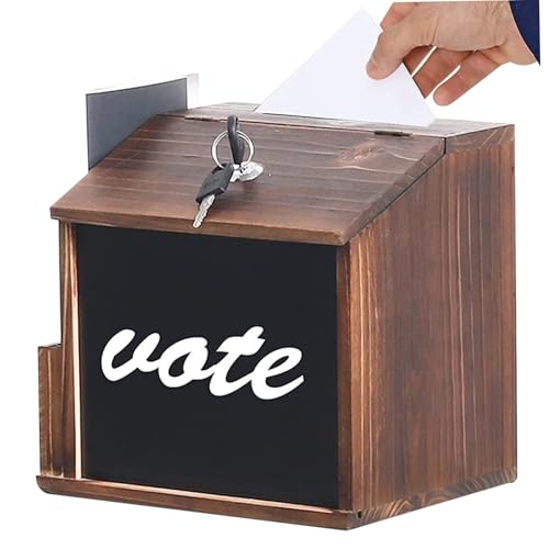 Vorschlagbox mit Schlitz- und Sperrspendenbox mit Vintage -Stimmzettel Verlosung Wandmontaged Gebet 8.3 x 6, 5 x 7, 9 Zoll Lockable Feedback -Spendensammlung von Hbbgdiy