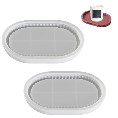 2 Stück Silikonformen Gießformen Oval, Epoxidharz Formen für DIY Untersetzer und Tabletts, Resin Formen Gießformen Silikon 19,5 cm x 11 cm, Ideal für Kunsthandwerk und Geschenke von HcvGcm