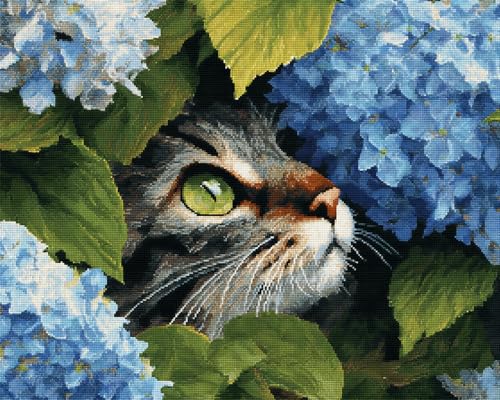 Hdfvlfdsa 11Ct Gestempelte Kreuzstich-Sets, Katze Und Hortensie 40X50Cm Diy Cross Stitch Stickpackung Craft Handarbeiten Vorgedruckter Stickerei-Starter-Kit Für Anfänger Hdfvlfdsa 11Ct Gestempelte Kreuzstich-Sets, Katze Und Hortensie 40X50Cm Diy Cross Stitch Stickpackung Craft Handarbeiten Vorgedruckter Stickerei-Starter-Kit Für Anfänger von Hdfvlfdsa