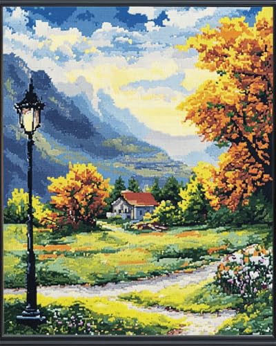 Hdfvlfdsa 11Ct Kreuzstich Set Vorgedruckt, Landschaft 40X50Cm Kreuzstich Stickpackungen Diy Stickerei Set Gestempelt Erwachsene Anfänger von Hdfvlfdsa
