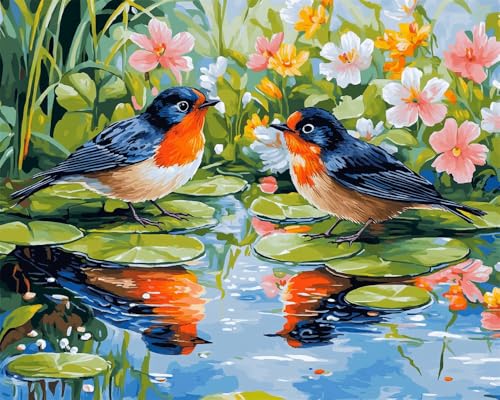 Hdfvlfdsa 11Ct Kreuzstich Set Vorgedruckt, Zwei Vögel Auf Dem Teich 60x80cm Kreuzstich Stickpackungen Kreuzstich Stickpackungen Diy Stickerei Set Gestempelt Erwachsene Anfänger von Hdfvlfdsa