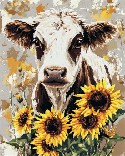 Hdfvlfdsa Kreuzstich Set Vorgedruckt,Kuh Und Sonnenblumen 40X50Cm 11 Ct Kreuzstich Stickpackungen,Stickbilder Vorgedruckt Kreuzstich Für Wandkunst-Heimdekoration Hdfvlfdsa Kreuzstich Set Vorgedruckt,Kuh Und Sonnenblumen 40X50Cm 11 Ct Kreuzstich Stickpackungen,Stickbilder Vorgedruckt Kreuzstich Für Wandkunst-Heimdekoration von Hdfvlfdsa