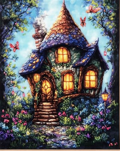 Hdfvlfdsa Kreuzstich-Set mit Stempel „Magic House“, 11 CT, 3 Stränge, für Erwachsene oder Kinder, Muster für Anfänger, Bastelset, Nadelspitze, komplettes Sortiment an Sticksets, DIY-Starter Hdfvlfdsa Kreuzstich-Set mit Stempel „Magic House“, 11 CT, 3 Stränge, für Erwachsene oder Kinder, Muster für Anfänger, Bastelset, Nadelspitze, komplettes Sortiment an Sticksets, DIY-Starter von Hdfvlfdsa