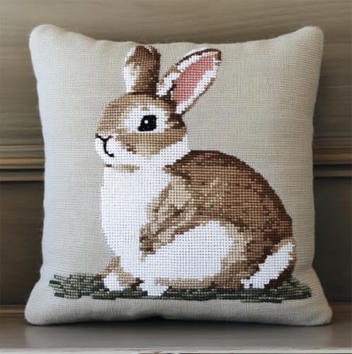 Hdfvlfdsa Kreuzstich Stickpackungen Kissen Front Zum Selbersticken Graues Kaninchen 45X45Cm Stickbild Auf 100% Baumwoll Stoff Und Stickgarn, Stickvorlagen Hdfvlfdsa Kreuzstich Stickpackungen Kissen Front Zum Selbersticken Graues Kaninchen 45X45Cm Stickbild Auf 100% Baumwoll Stoff Und Stickgarn, Stickvorlagen von Hdfvlfdsa
