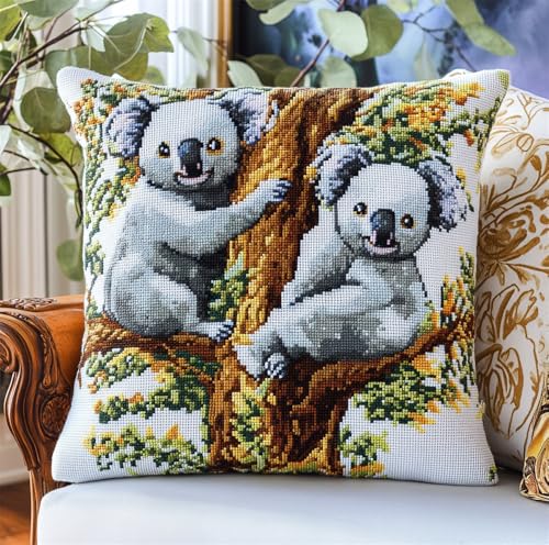 Hdfvlfdsa Kreuzstich Stickpackungen Kissen Stickerei Set Anfänger Vorgedruckt Koalas Auf Dem Baum 45X45Cm Diy Set Kreativ Set Für Erwachsene Dekoratives Kissen Bastelset Handwerker Haus Dekoration Hdfvlfdsa Kreuzstich Stickpackungen Kissen Stickerei Set Anfänger Vorgedruckt Koalas Auf Dem Baum 45X45Cm Diy Set Kreativ Set Für Erwachsene Dekoratives Kissen Bastelset Handwerker Haus Dekoration von Hdfvlfdsa