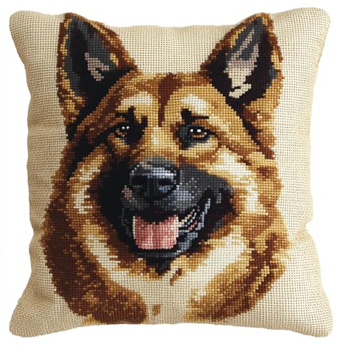 Hdfvlfdsa Stickset, Kissenbezug, Deutscher Schäferhund 45X45Cm Kissenbezug, Bastelsets Für Erwachsene, Anfänger, Handstickerei-Diy-Set, Nähkissenbezug Mit Blumenmustern Hdfvlfdsa Stickset, Kissenbezug, Deutscher Schäferhund 45X45Cm Kissenbezug, Bastelsets Für Erwachsene, Anfänger, Handstickerei-Diy-Set, Nähkissenbezug Mit Blumenmustern von Hdfvlfdsa