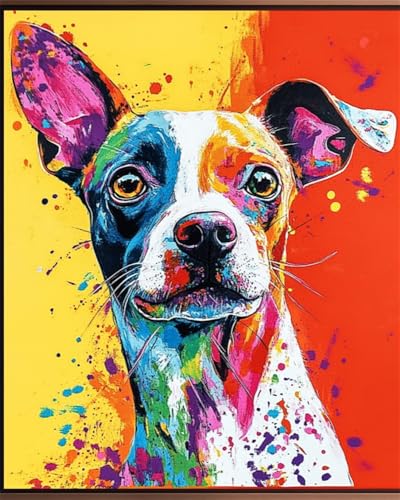 Kreuzstich Set Vorgedruckt, Bunter Hund 40X50Cm Stickvorlagen Stickbilder Vorgedruckt Kreuzstich Stickpackungen Stickpackung Stickbild Stickset Sticken Set Für Erwachsene 11Ct Cross Stitch K von Hdfvlfdsa