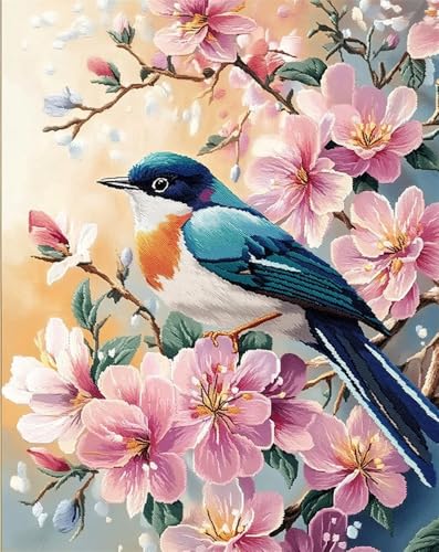 Kreuzstich Set Vorgedruckt, Vogel Blume Tier 40X50Cm Stickvorlagen Stickbilder Vorgedruckt Kreuzstich Stickpackungen Stickpackung Stickbild Stickset Sticken Set Für Erwachsene 11Ct Cross Sti von Hdfvlfdsa