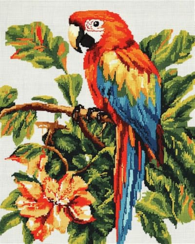 Kreuzstich Set Vorgedruckt, Vogel Papagei 60x80cm Stickvorlagen Stickbilder Vorgedruckt Kreuzstich Stickpackungen Stickpackung Cross Stitch Embroidery Kit Stickset Sticken Set Für Erwachsene von Hdfvlfdsa