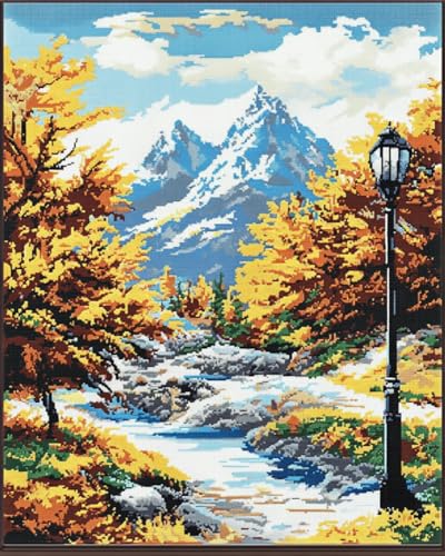Kreuzstich Set Vorgedruckt Landschaft 40X50Cm Stickvorlagen Stickbilder Vorgedruckt Kreuzstich Stickpackungen Stickpackung Cross Stitch Embroidery Kit Stickset Sticken Set Erwachsene Anfänge von Hdfvlfdsa