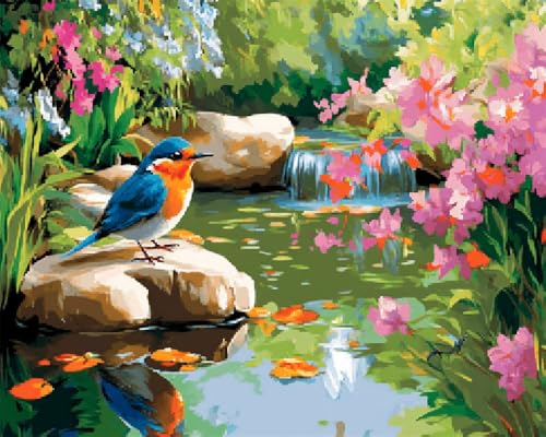 Kreuzstich Set Vorgedruckt Zwei Vögel Auf Dem Teich 60x80cm Stickvorlagen Stickbilder Vorgedruckt Kreuzstich Stickpackungen Stickpackung Cross Stitch Embroidery Kit Stickset Sticken Set Erwa von Hdfvlfdsa