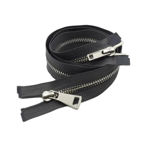 Auto Lock Metallreißverschluss, 5# 80/100/120cm, Doppelschieber-Reißverschlüsse, für Jackenmäntel, Reißverschluss-Reparaturset, Nähzubehör für DIY-Kleidung,5#,100cm von Hdhfjks