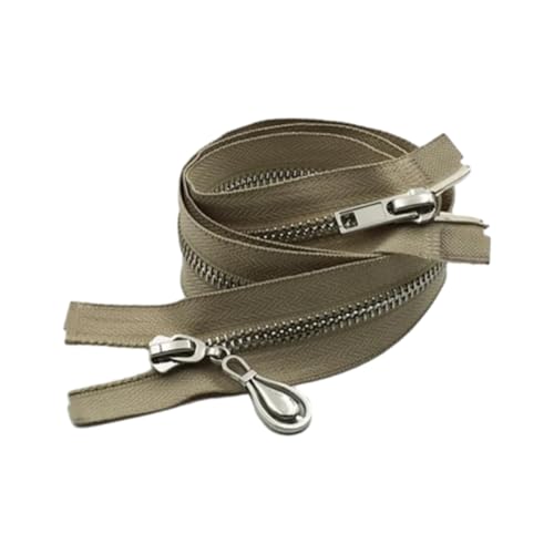 Auto Lock Metallreißverschluss, 5# 80/100/120cm, Doppelschieber-Reißverschlüsse, für Jackenmäntel, Reißverschluss-Reparaturset, Nähzubehör für DIY-Kleidung,5#,120cm von Hdhfjks