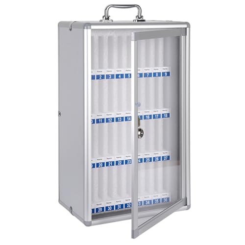 Handy-Box Aus Aluminiumlegierung Wandmontierter Handy-Safe Handy-Management-Schränke Mit Schlüsselschloss Für Schulfabrik (Color : Silver, S : 36 Bits) von He Xiang Firm