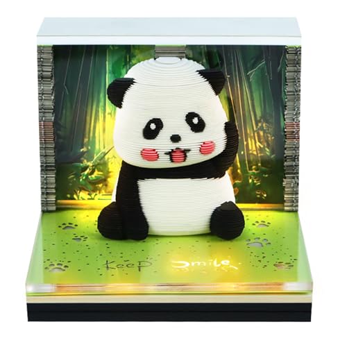 3D Kalender Notizblock 2026 3D Memo Block Kunst Klebenotizen,Papierkalender in Pandaform,Eulenförmiges Zeitstück Notizblock Für Weihnachten Einweihung Thanksgiving Büro Schreibtisch Deko von HeFZiYMOZaDP