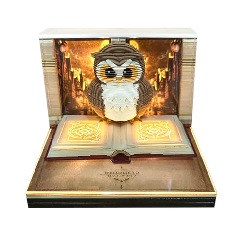 3D Kalender Notizblock 2026 3D Memo Block Kunst Klebenotizen,Papierkalender in Pandaform,Eulenförmiges Zeitstück Notizblock Für Weihnachten Einweihung Thanksgiving Büro Schreibtisch Deko von HeFZiYMOZaDP