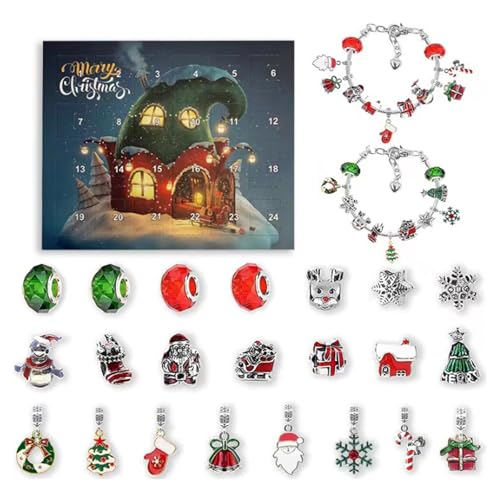 Armband mit Adventskalender, Weihnachts-Adventskalender mit 24 Rastern, Countdown-Kalender für Frauen, Mädchen, Teenager Armband mit Adventskalender, Weihnachts-Adventskalender mit 24 Rastern, Countdown-Kalender für Frauen, Mädchen, Teenager von HeFZiYMOZaDP
