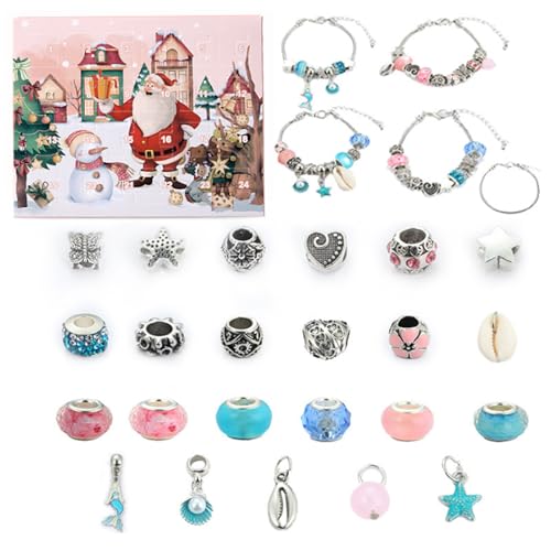 Armband mit Adventskalender, Weihnachts-Adventskalender mit 24 Rastern, Countdown-Kalender für Frauen, Mädchen, Teenager Armband mit Adventskalender, Weihnachts-Adventskalender mit 24 Rastern, Countdown-Kalender für Frauen, Mädchen, Teenager von HeFZiYMOZaDP