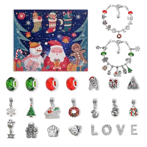 Armband mit Adventskalender, Weihnachts-Adventskalender mit 24 Rastern, Countdown-Kalender für Frauen, Mädchen, Teenager Armband mit Adventskalender, Weihnachts-Adventskalender mit 24 Rastern, Countdown-Kalender für Frauen, Mädchen, Teenager von HeFZiYMOZaDP