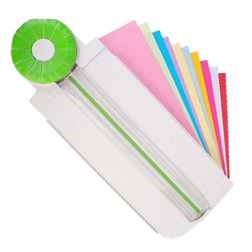 HeFZiYMOZaDP 12-in-1-Papierschneider,Handbuchschneider, tragbarer Papierschneider,Rotationspapierschneider, tragbarer Mini-Schneider, Papier zum Basteln für Scrapbooking-Karten von HeFZiYMOZaDP