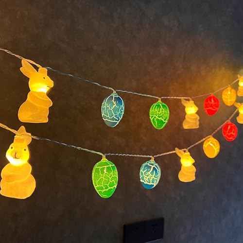 Ostern String Lichter Dekorationen, 10Ft 20 LEDs Crack Eier, Hase, batteriebetriebene String Licht Dekor Indoor Outdoor für Baum Oster Party von HeaHap