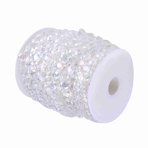 Funkelnde Acrylkristall Wie Perlenvorhang Hochzeits Geburtstagsfeier Dekorationen DIY Basteln Klare Perlen Baumelten Gut mit Faden Erstaunlich Look Sonnenlicht Reflexion 10mm Perle (AB-Farbe) von Headerbs
