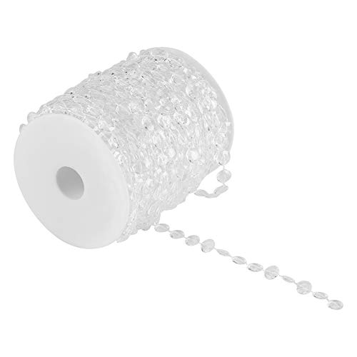 Funkelnde Acrylkristall Wie Perlenvorhang Hochzeits Geburtstagsfeier Dekorationen DIY Basteln Klare Perlen Baumelten Gut mit Faden Erstaunlich Look Sonnenlicht Reflexion 10mm Perle (Transparent) von Headerbs