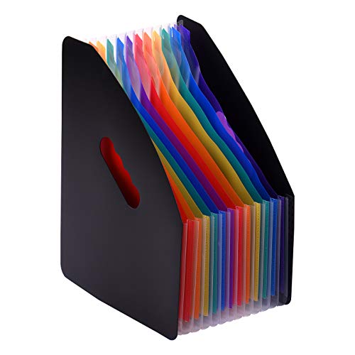 Große Speicherkapazität 12 Taschen Expandierende Datei -Ordner Buntes Inneres Design aus PP -Material A4 Dokument Organizer mit Runden Lochgraden Feuerfeste Schranktaschen (Mehrfarbig #14) von Headerbs