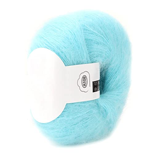 Weiche Mohair-Wolle Garn Handwaschbar Anti- Anti-Shhrinkage Bequeme Gewebeschals Schals Pullover Hüte Schuhe Sitzkissen für Verschiedene Anwendungen mit Warmem Gefühl (07 Wasser blau) von Headerbs