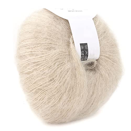 Weiche Mohair-Wolle Garn Handwaschbar Anti- Anti-Shhrinkage Bequeme Gewebeschals Schals Pullover Hüte Schuhe Sitzkissen für Verschiedene Anwendungen mit Warmem Gefühl (17 Beige) von Headerbs