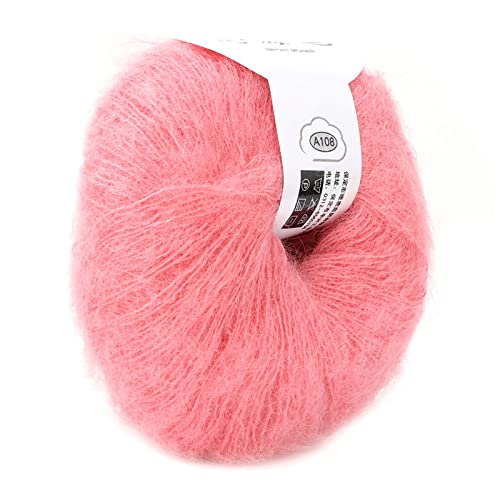 Weiche Mohair-Wolle Garn Handwaschbar Anti- Anti-Shhrinkage Bequeme Gewebeschals Schals Pullover Hüte Schuhe Sitzkissen für Verschiedene Anwendungen mit Warmem Gefühl (32 Fleischpulver) von Headerbs