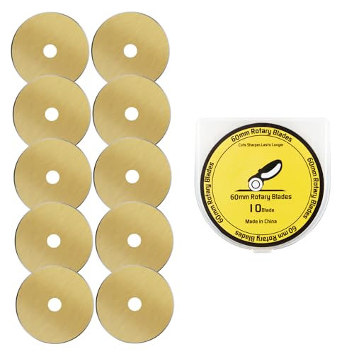 HEADLEY TOOLS Titanbeschichtete 60 mm Rollschneiderklingen, 10 Stück, passend für Olfa, Fiskars, Ersatz-Rotationsklinge für Kunst, Handwerk, Nähen HEADLEY TOOLS Titanbeschichtete 60 mm Rollschneiderklingen, 10 Stück, passend für Olfa, Fiskars, Ersatz-Rotationsklinge für Kunst, Handwerk, Nähen von Headley Tools