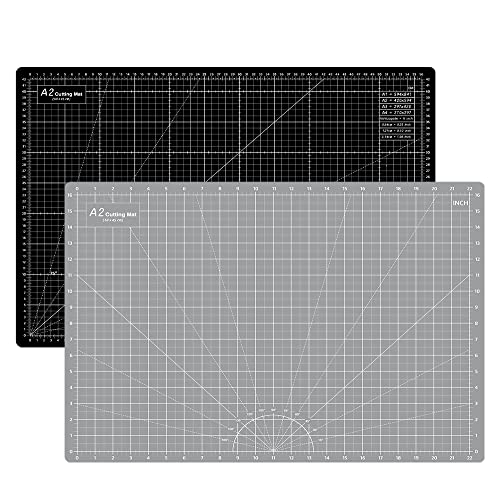 Headley Tools Schneidematte A2 - Selbstheilende Nähmatte, doppelseitig, 5-lagig, für Näharbeiten, Handwerk, Hobby, Stoff, Scrapbooking-Projekt, 60 x 45cm (Schwarz/Grau) von Headley Tools