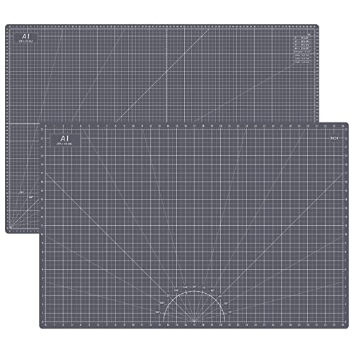 Headley Tools 61x91 cm große selbstheilende Schneidematte, langlebig, A1 doppelseitig, 5-lagiges Bastel-Schneidebrett für Stoff, Quilten, Nähen, Hobby, Kunst- und Handwerksprojekte, Dunkelgrau von Headley Tools