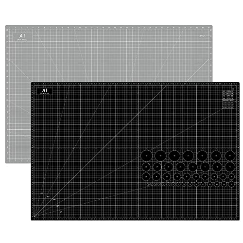 Headley Tools Eingedickt A1 Schneidematte - 90 x 60cm Selbstheilende Nähmatte, doppelseitig, 5-lagig, für Näharbeiten, Handwerk, Hobby, Stoff, Scrapbooking-Projekt, (Schwarz/Grau) von Headley Tools