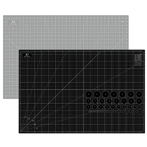 Headley Tools Schneidematte A1 - Selbstheilende Nähmatte, doppelseitig, 5-lagig, für Näharbeiten, Handwerk, Hobby, Stoff, Scrapbooking-Projekt, 90 x 60 cm (Schwarz/Grau) von Headley Tools