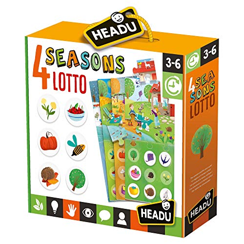 Headu MU24155 4 Seasons Lotto Lernspiele Allgemeine Kultur und Logik, Mehrfarbig von Headu