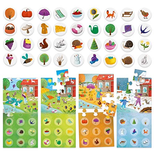 Headu 4-Jahreszeiten-Lotto – Lernen Sie, wie Sich die Welt durch die Vier Jahreszeiten verändert, Lernspiele und Puzzles, Alter 3–6 Jahre von Headu
