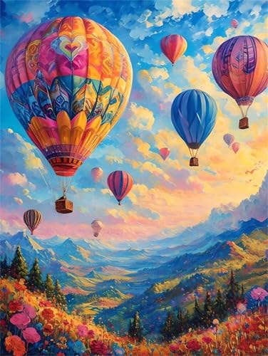 Colourful Paint by Numbers Kits for Adults,Hot Air Balloon Painting by Number Kits On Canvas,DIY Craft Art Painting Kit Acrylic Pigment Drawing Paintwork for Gift Home Wall Decor 55x70cm Frameless Colourful Paint by Numbers Kits for Adults,Hot Air Balloon Painting by Number Kits On Canvas,DIY Craft Art Painting Kit Acrylic Pigment Drawing Paintwork for Gift Home Wall Decor 55x70cm Frameless von Heaen