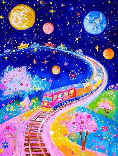 Colourful Paint by Numbers Kits for Adults,Train Painting by Number Kits On Canvas,DIY Craft Art Painting Kit Acrylic Pigment Drawing Paintwork for Gift Home Wall Decor 40x50cm Frameless Colourful Paint by Numbers Kits for Adults,Train Painting by Number Kits On Canvas,DIY Craft Art Painting Kit Acrylic Pigment Drawing Paintwork for Gift Home Wall Decor 40x50cm Frameless von Heaen